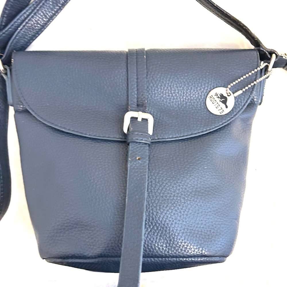 Roots Dark Blue Vegan Leather Cross body Hand Bag